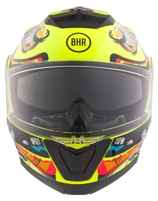 Produktbild von BHR 836 FLIP-UP, Klapphelm ECE 22.06, Integralhelm mit Sonnenblende, doppelter Kratzfestes Visier & mikrometrischer Verschluss, Zombie Yellow, M