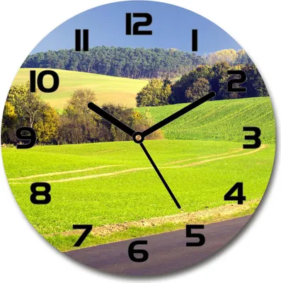 Produktbild von Wanduhr aus Glas 30fi Glasbild Glasuhr Gehärtetes Glas - schwarze-zeiger - dirt road