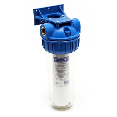 Zdjęcie produktu dla 1-stopniowy filtr do wody Naturewater NW-BR10B-S, 5 µ, wkład filtrujący 32,89 mm (1"), wkład PP Ø60 mm, uchwyt ścienny filtra, klucz do filtra, filtr osadów