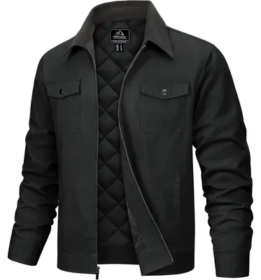 Produktbild von Herren Bomberjacke aus Cordstoff mit Steppkragen, gefüttert, schwarz, M