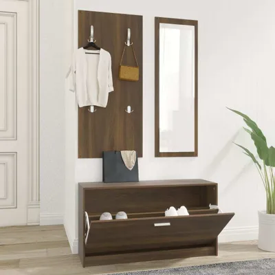 Produktbild von Stabli Möbel 3-tlg. Flurmöbel-Set Braun Eichen-Optik Holzwerkstoff CC7955674