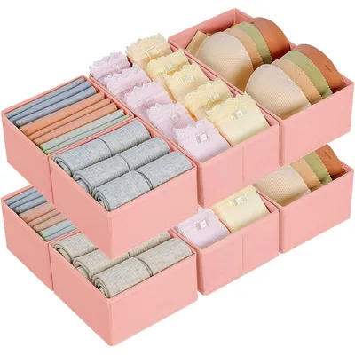 Produktbild von Schubladen Organizer 8 Stück faltbar für Unterwäsche Socken Krawatten Gürtel Rosa