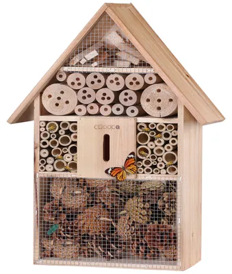 Produktbild von Insektenhotel 48x31x10 cm, Holz, Spitzdach, für Garten