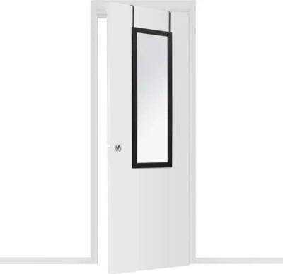 Produktbild von 5-five-simply-smart Türspiegel, schwarz, 110x36 cm, Aluminium, mit Haken, schnelle Montage, max. Türstärke 4,6 cm, Rahmenbreite 3,5 cm, für jeden Raum