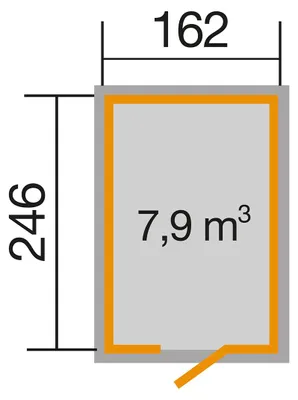 Produktbild von WEKA Schwedenhaus Gr.2 aus Holz Gerätehaus mit 32 mm Wandstärke Geräteschrank Fußboden inklusive Gartenhaus 3,99 m² Satteldach