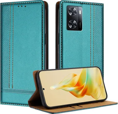 Image de Etui pour OPPO A57 4G étui en cuir avec fonction stand vert