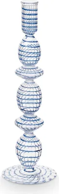 Obrázok produktu pre Pip Studio Sklenený svietnik Swirl Dark Blue Large 28cm