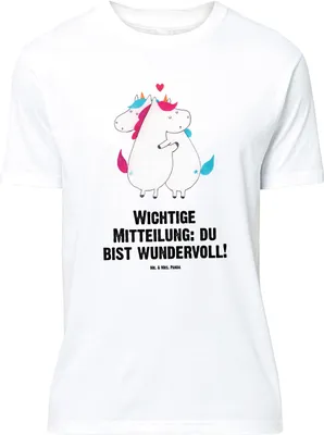 Produktbild von Mr. & Mrs. Panda Größe M T-Shirt Einhorn Mitteilung - Weiß - Geschenk, Ehe, Herren, Shirt, Liebe, mit Spruch, Lustig, Valentinstag, Unicorn, Einhörner, Tshirt