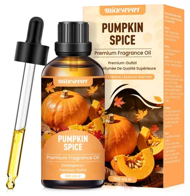Productafbeelding van Pompoenkruiden geurolie, 100 ml, voor aromatherapie, geschikt voor diffusers