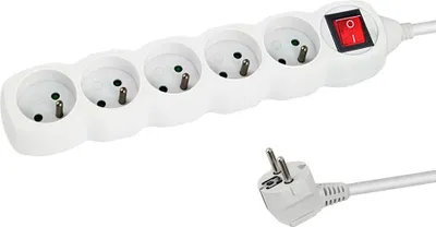 Productafbeelding van Esperanza stekkerdoos, 5 stopcontacten, schakelaar, 3 meter, wit