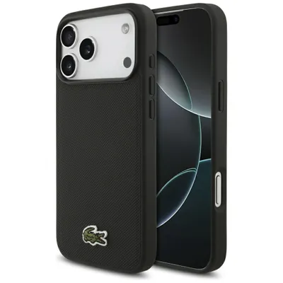 Immagine prodotto di Custodia iPhone 17 Pro Max Lacoste Iconic Petit Pique nero Logo coccodrillo Magsafe