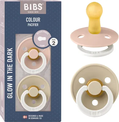 Immagine prodotto di BIBS Colore succhietti in gomma naturale 2 pezzi taglia 2 Blush Night/Vanilla Night