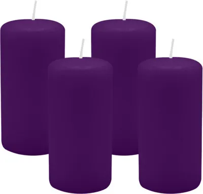 Produktbild von 4er Set Adventskranzkerzen Violett Ø 50 x 100 mm