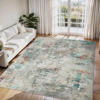 Obrázok produktu pre Abstraktný koberec do obývačky, 200x290 cm, krátky vlas, umývateľný, farebný