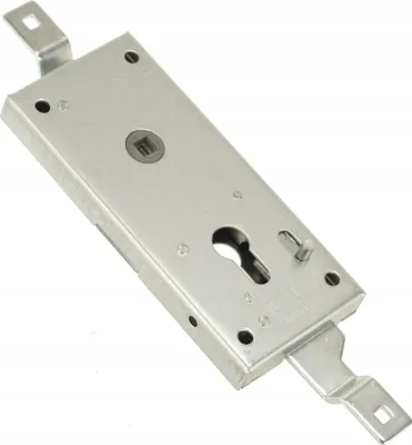 Produktbild von FEINZ | Einbauschloss für Garagentore - 60 mm - Silber - Notentriegelung - für elektrischen Antrieb