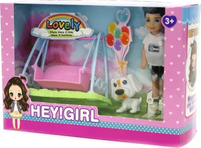 Zdjęcie produktu dla HUŚTAWKA + LALKA chłopiec dziewczyna MINI LALECZKA