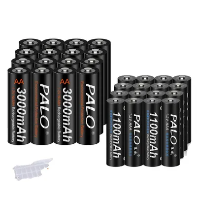 Zdjęcie produktu dla Akumulatory PALO, pojemność 3000 mAh AA, pojemność 1100 mAh AAA, 16AA AAA