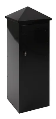 Produktbild von Viereckiger robuster Briefkasten, freistehend, Farbe:Schwarz