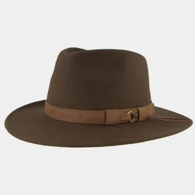 Produktbild von Rollbarer Outdoorhut aus Wollfilz mit Fransen von Hut-Breiter, braun, Gr. 54