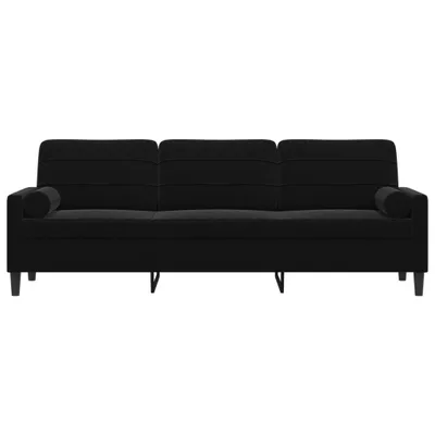 Produktbild von ZMH Sofa 3-Sitzer mit Zierkissen Schwarz 210 cm Samt