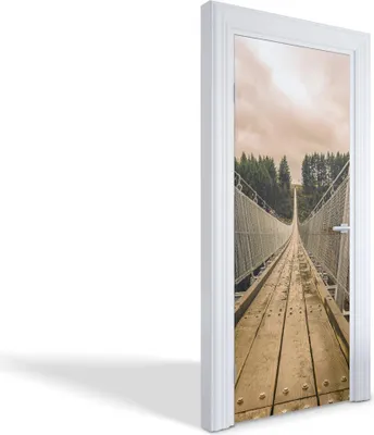 Produktbild von Türdeko Aufkleber Selbstklebende Wandsticker Personalisiert - Hängebrücke - 85 x 205 cm