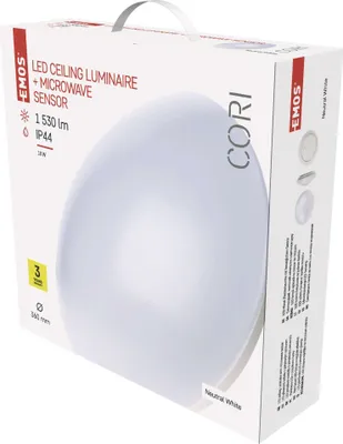 LED svítidlo CORI 36 cm, 18 W, neutrální bílá, s pohybovým čidlem, IP44