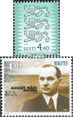 Produktbild von Briefmarken Estland 2000 Mi 376,380 (kompl.Ausg.) postfrisch Wappenlöwen