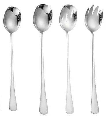 Salatbesteck-Set, 4-teilig, Edelstahl, 28 cm, spülmaschinengeeignet