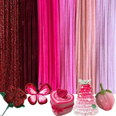 Produktbild von Chenille Stiele, 200 Stück, 6 Farben, bunt, für kreative Projekte