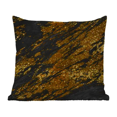 Obrázek produktu pro MuchoWow® Vnější polštář - Mramor - zlatý - černý -50x50 cm- Odolnost proti povětrnostním vlivům - polštář do obývacího pokoje