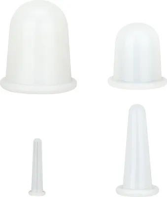 Produktbild von Silikon-Schröpftherapie-Set Silikonbecher zum Schröpfen, Massage, Schröpfen, Set zur Reduzierung von Cellulite, Gesichtskörpermassage(Weiß)