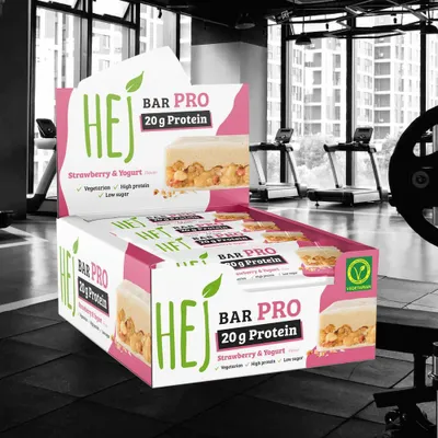 Produktbild von HEJ Bar Pro (12x60g) Strawberry & Yogurt