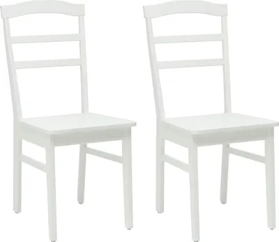 Immagine prodotto di vidaXL Sedia da pranzo 2 pezzi in legno massello di gomma bianco