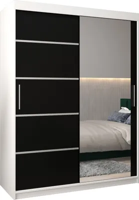 Produktbild von Kleiderschrank, Schiebetürenschrank Schlafzimmer, Schrank mit Spiegel VERONA 2 150 cm