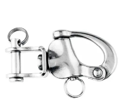 Produktbild von Schnappschäkel mit Wirbelschäkel 87mm, Edelstahl, A4