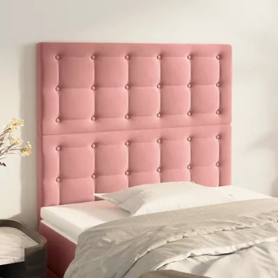 Produktbild von The Living Store Kopfteile 2 Stk. Rosa 100x5x78/88 cm Samt