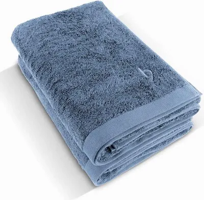 Imagen del producto de Juego de dos toallas para sauna Unyqoos® – Toallas de sauna premium de 100% algodón, 80 x 200 cm, 600 g/m², color gris azulado