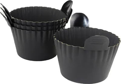 Produktbild von Eierkocher für die Heißluftfritteuse, Silikon-Cupcake-Backförmchen, antihaftbeschichtete Muffinform, wiederverwendbare Auflaufförmchen für Heißluftfritteusen