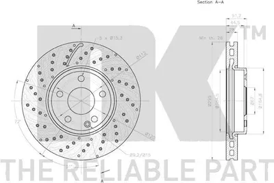 Produktbild von NK Bremsscheiben Satz für Vorderachse, belüftet, beschichtet, Ø 295 mm, 28 mm Dicke, 5-Loch