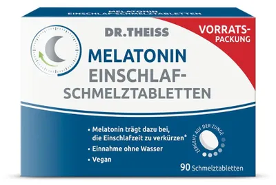 Produktbild von DR. THEISS Melatonin Einschlaf-Schmelztabletten, 90 St. Tabletten