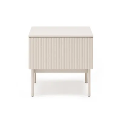 Produktbild von BEAUTYSOFA | Nachttisch SOFT Kaschmir, Nachtschrank mit 1 Schublade und geriffelten Fronten, Push-to-Open-System