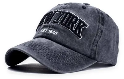 Produktbild von Sporty Retro Vintage Baseballcap - New York Stickerei - Baumwolle - Distressed Look - Verstellbar