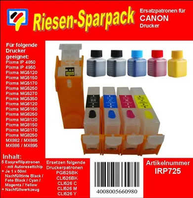 Produktbild von CISS / Easyrefill für PGI525 & CLI526 - Dr. Inkjet Starterpackung
