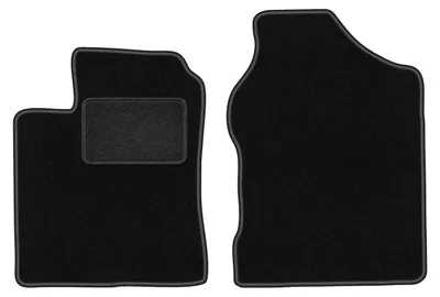 Produktbild von Velours-Fußmatten Vorne passend für Daihatsu Trevis (Schrägheck, Bj. 2006-2009) –  schwarz, passgenau, mit Befestigungen set 2 Stk. - STANDARD