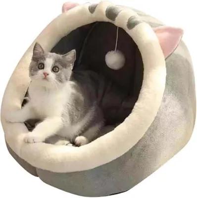 Produktbild von Katzenhöhle | Katzenhaus | Katzenbett | Katzen Höhle | Katzenhaus Höhle | Katzenbett Für Indoor Katzen | Katzenhöhle Katzen Haus | Weiches Katzenhaus Gemütliches Zelt Katzennest Bett Katzenhaus