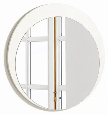 Immagine prodotto di Specchio da parete rotondo con cornice bianca e design elegante e moderno