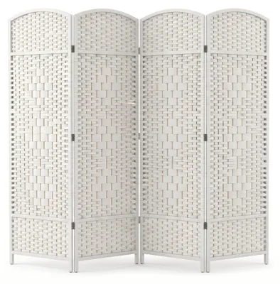 Zdjęcie produktu dla IvoQ Składany parawan pokojowy - 4 panele - 170 x 160 cm - Biały, Obraz wygenerowany przez AI