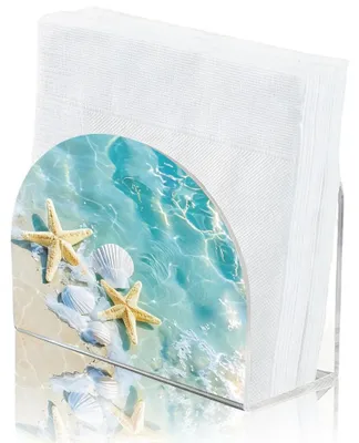 Productafbeelding van Acryl Serviettenhouder met Seestern Motief 12,5 x 10,5 x 5 cm