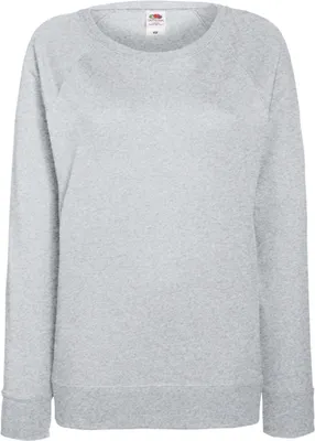 Produktbild von Fruit of the Loom - Lady-Fit Lightweight Raglan Sweat - Heather Grey - XS