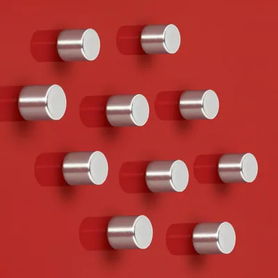 Produktbild von SIGEL BA701 SuperDym-Magnete C5 "Strong" - bis zu 3 Bl. (A4, 80g/m²) - Zylinder-Design - ? 10 mm - silber - 10 Stück